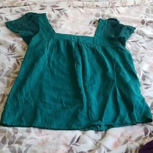 NWT (not attached) Green Crochet Detailed Blouse